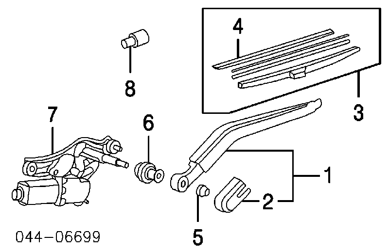 Tuerca de atadura de la palanca (correa) de un limpiaparabrisas para Toyota Corolla (E21)