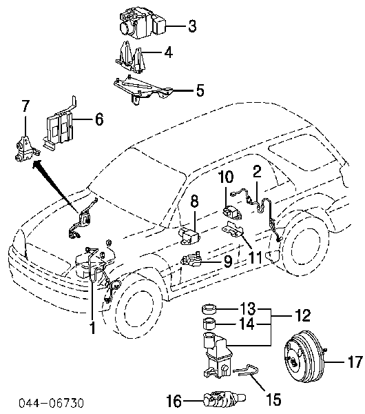 Sensor ABS, rueda trasera izquierda para Toyota Highlander 