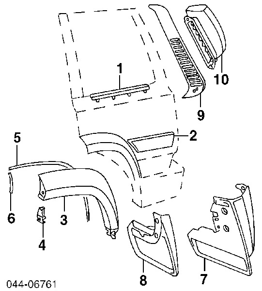 Rejilla de limpiaparabrisas izquierda para Toyota Land Cruiser (J8)