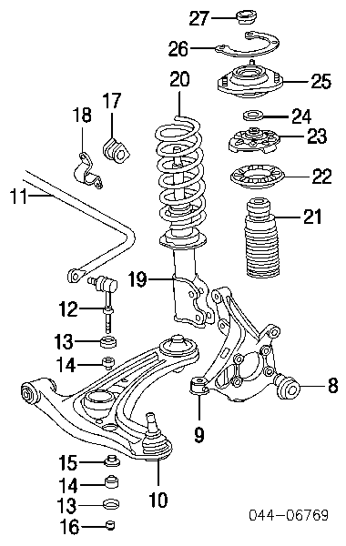 Abrazadera de fijación del estabilizador delantero para Toyota Carina (T17)
