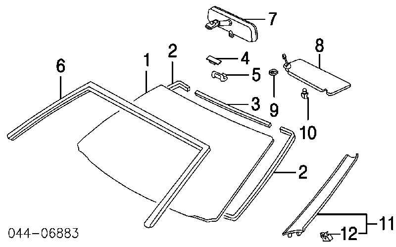 Cerradura de moldura de parabrisas para Toyota Avensis (T25)