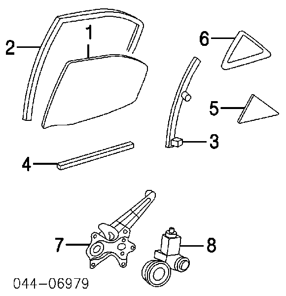 Guía del cristal del marco de la puerta trasera izquierda para Toyota Camry (V40)