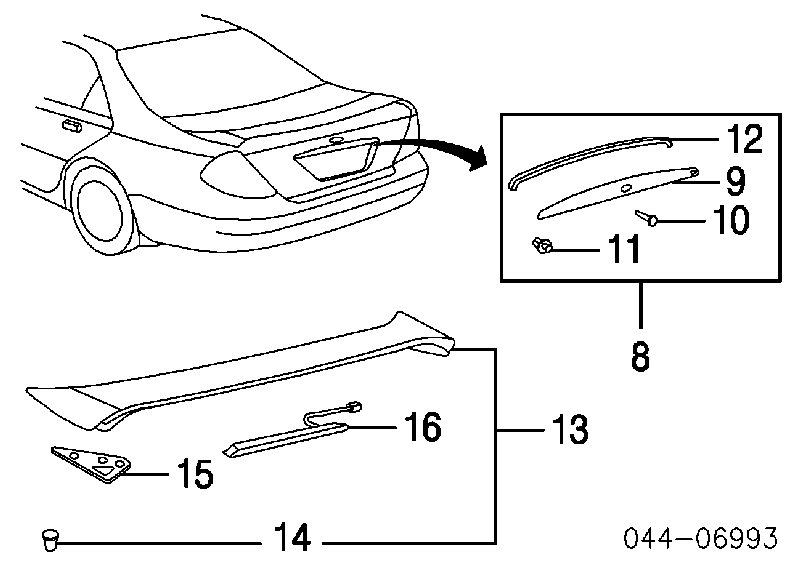 7581933010 Toyota clips de fijación de pasaruedas de aleta delantera