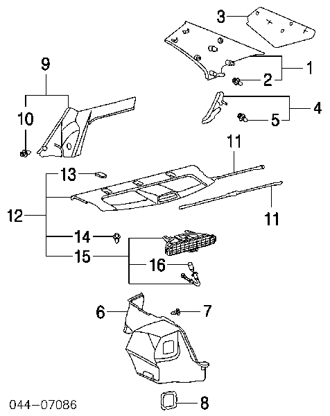 9046710167000 Daihatsu clips de fijación de pasaruedas de aleta delantera