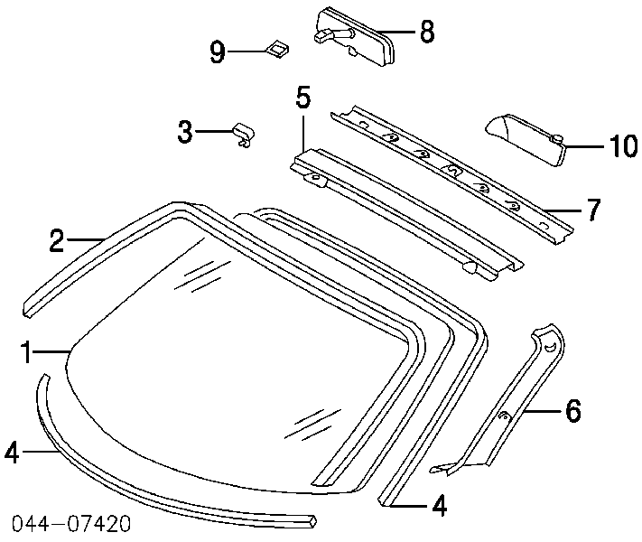 Moldura de parabrisas superior para Toyota Avensis (T22)
