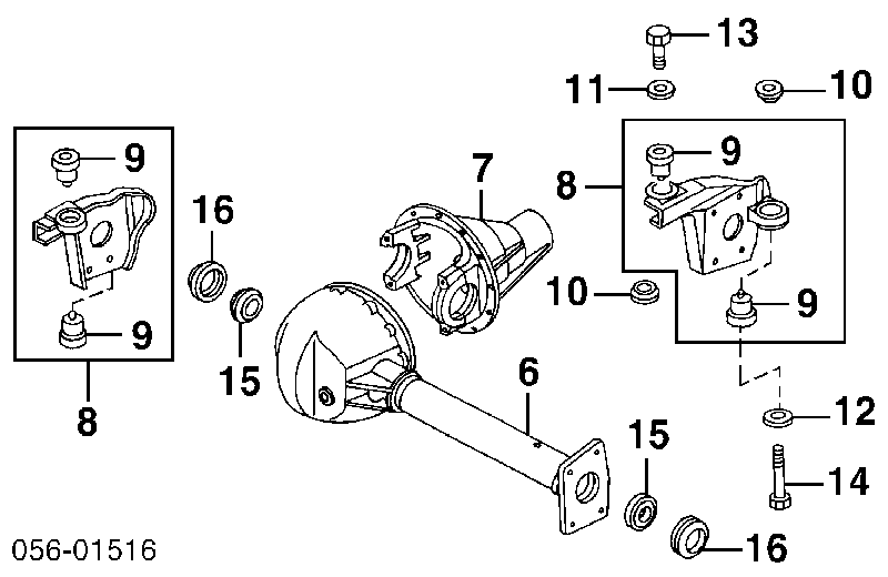 Cojinete, palier, eje delantero 8944077240 Isuzu