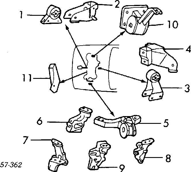 MB581408 Mitsubishi soporte motor izquierdo