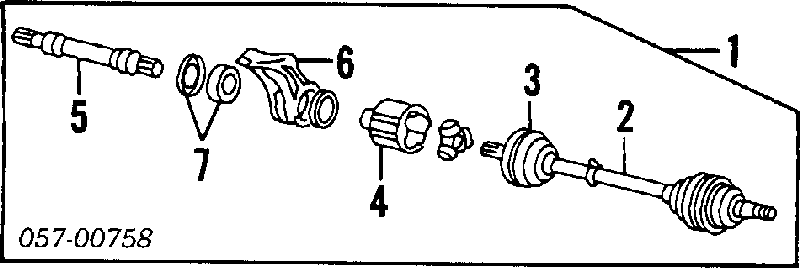 Árbol de transmisión delantero derecho para Mitsubishi Space Wagon (N3W, N4W)