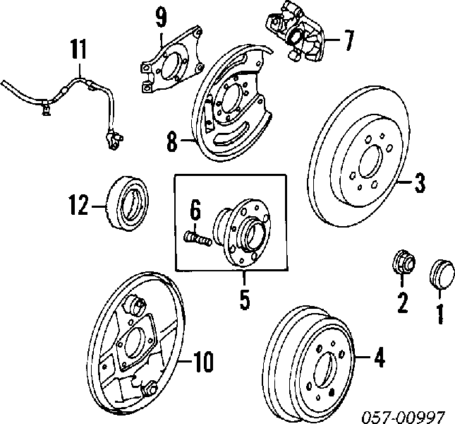 RMR205147 Mitsubishi pinza de freno trasero derecho