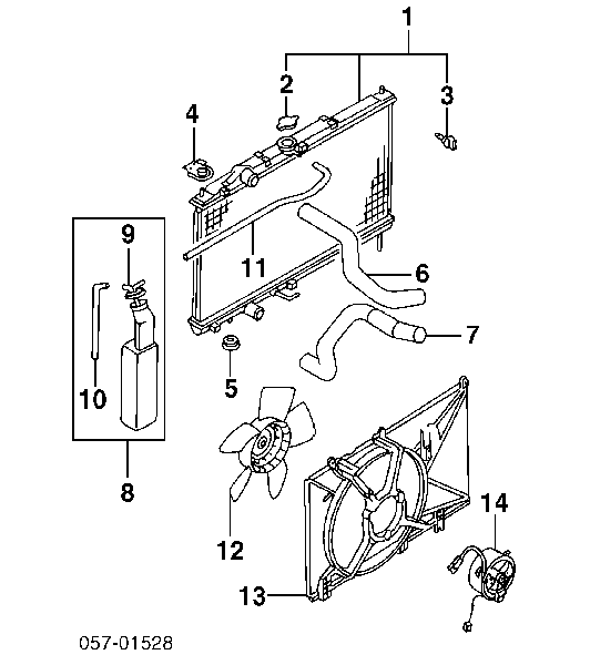 Vaso de expansión, sistema de refrigeración para Mitsubishi Colt (CJA)