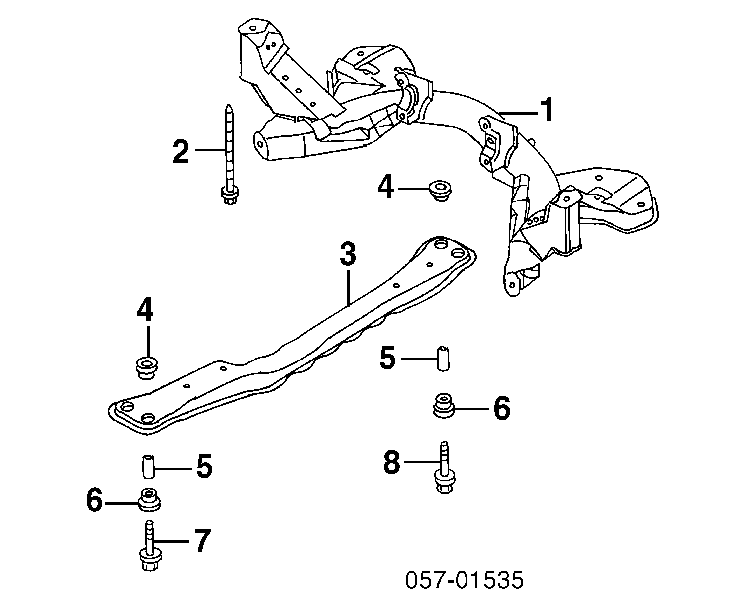 Suspensión, cuerpo del eje delantero longitudinal para Mitsubishi Lancer (CSA)