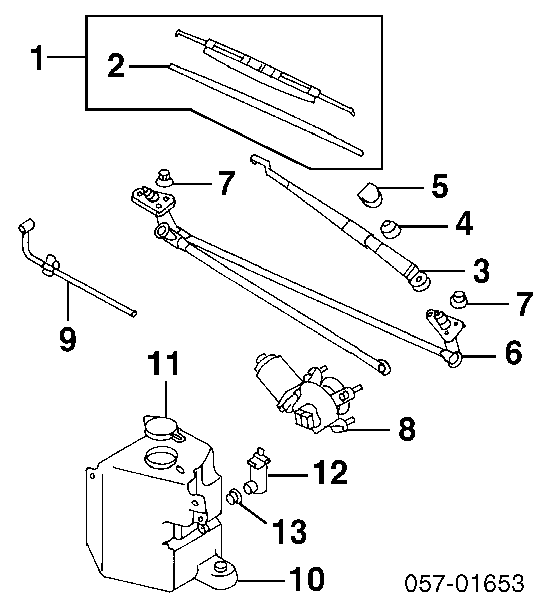 Varillaje lavaparabrisas para Mitsubishi Pajero (K90)