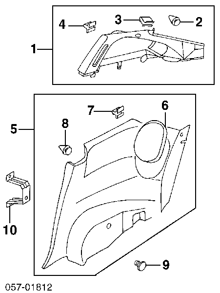 Clip de tapicería de tapa de maletero para Mitsubishi Space Wagon (N3W, N4W)