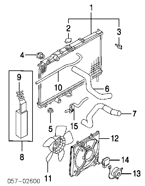 Radiador refrigeración del motor 5233082 Polcar