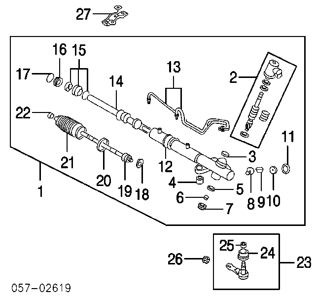 Suspensión, mecanismo de dirección MR589012 Mitsubishi