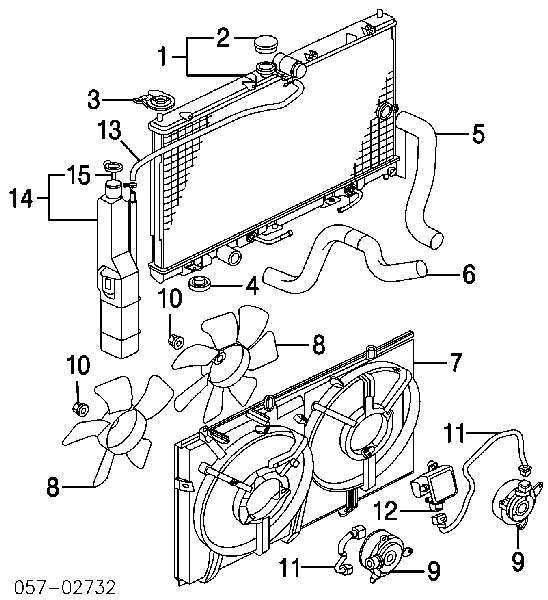 Rodete ventilador, refrigeración de motor derecho para Mitsubishi Lancer (CSA)