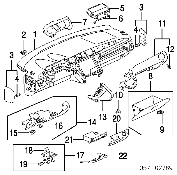 Panel frontal interior salpicadero MR975101HA Mitsubishi