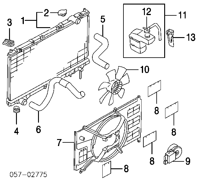 Radiador refrigeración del motor MR373103 Mitsubishi