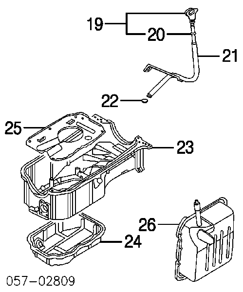 Anillo obturador, Embudo de varilla de aceite para Mitsubishi Lancer (C6A, C7A)