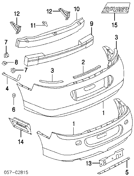 Clips de fijación de pasaruedas de aleta delantera MB888869 Mitsubishi