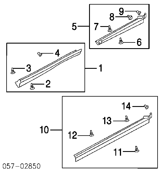 Clip, Tubuladura de sujeción, alféizar de la puerta MR280579 Mitsubishi