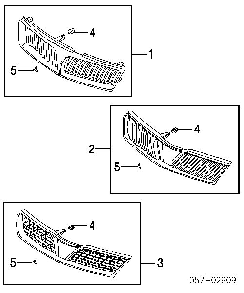 Clips de fijación para rejilla de radiador de panel para Mitsubishi L 200 (K60, K70)