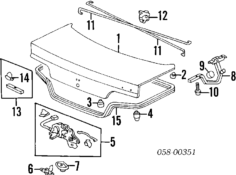 Goma de contorno del maletero para Honda Legend (KA7)