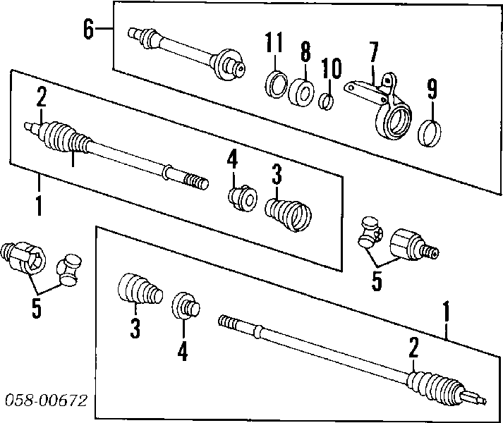 44018ST7J60 Honda árbol de transmisión delantero derecho