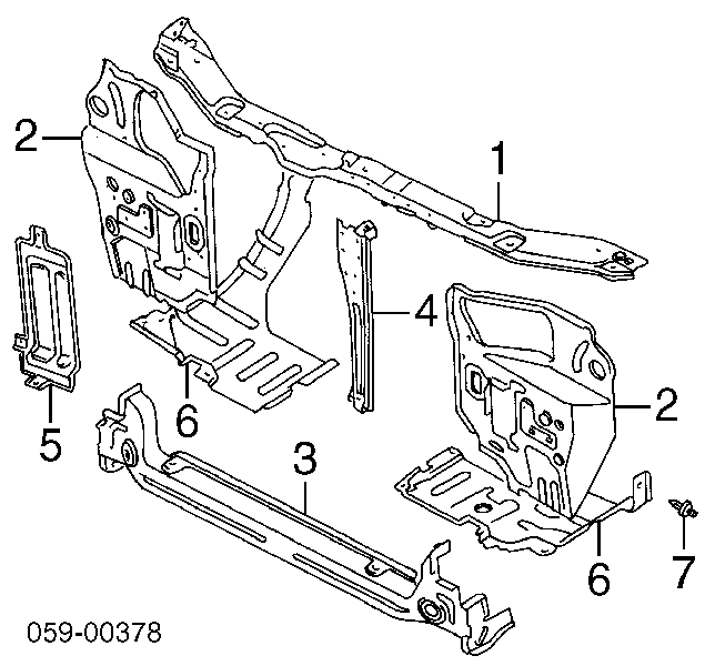Soporte de radiador vertical (panel de montaje para foco) para Suzuki Baleno (EG)