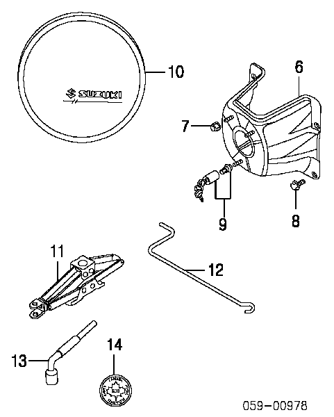 8396165D00000 Suzuki soporte de rueda de repuesto