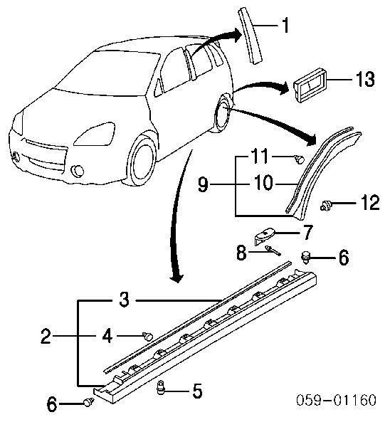 09409-15302-000 Suzuki clip, tubuladura de sujeción, alféizar de la puerta