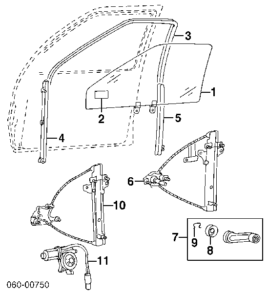 8240429012 Hyundai/Kia mecanismo de elevalunas, puerta delantera derecha