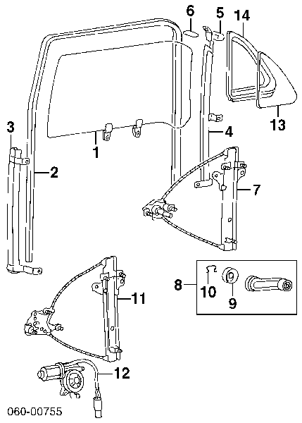 ZRHY17L Jumasa mecanismo de elevalunas, puerta trasera izquierda