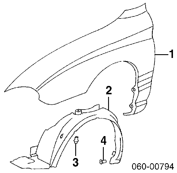 Guardabarros delantero derecho 6632027020 Hyundai/Kia