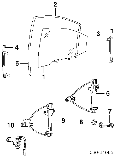 Mecanismo alzacristales, puerta trasera derecha para Hyundai Sonata (EF)
