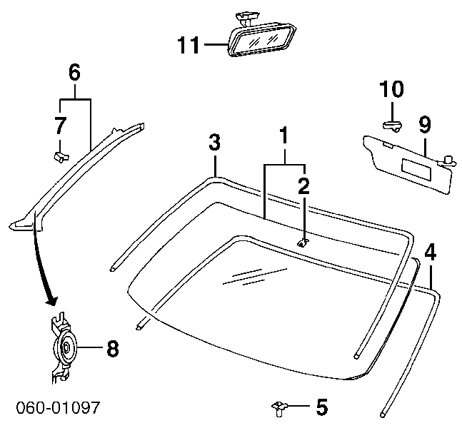 Moldeado del parabrisas para Hyundai Sonata (EF)
