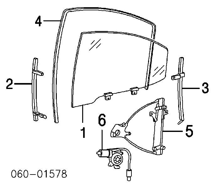 Mecanismo alzacristales, puerta trasera izquierda para Hyundai Sonata (EF)