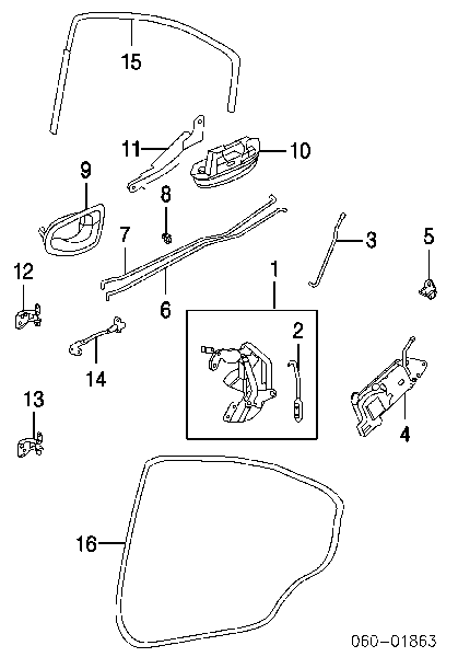 8366025000CA Hyundai/Kia tirador de puerta exterior trasero derecho