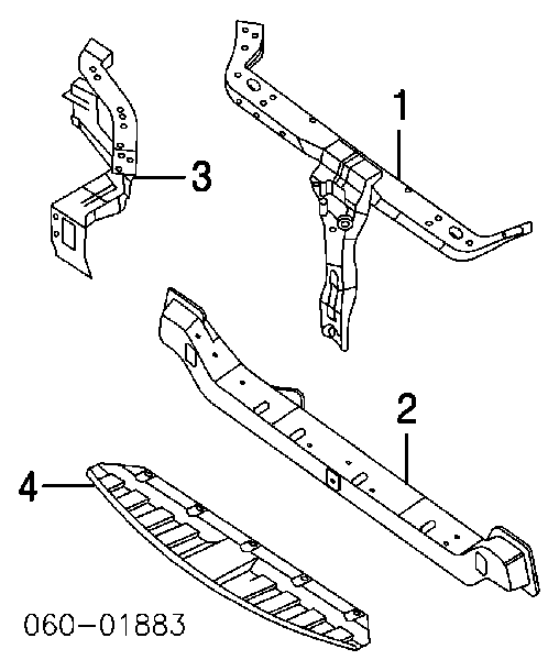 Soporte de radiador superior (panel de montaje para foco) para Hyundai Tiburon 