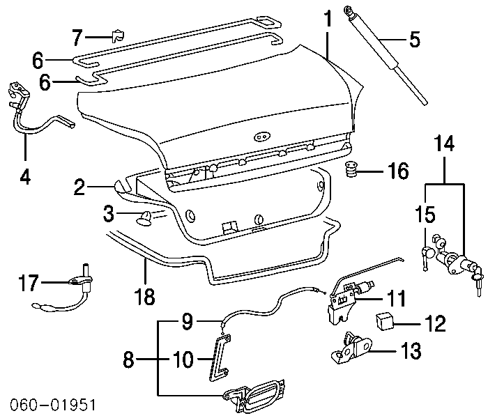 8177139500 Hyundai/Kia amortiguador de maletero