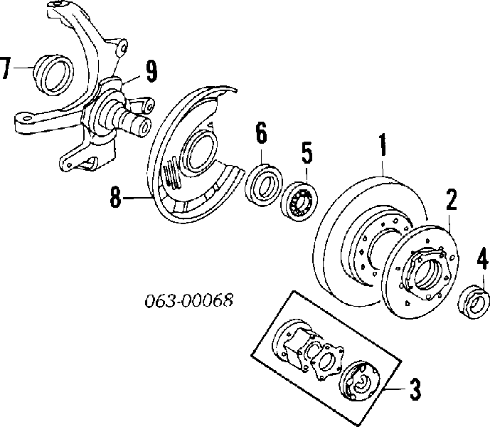 9004366032 Daihatsu cojinete de rueda trasero interior