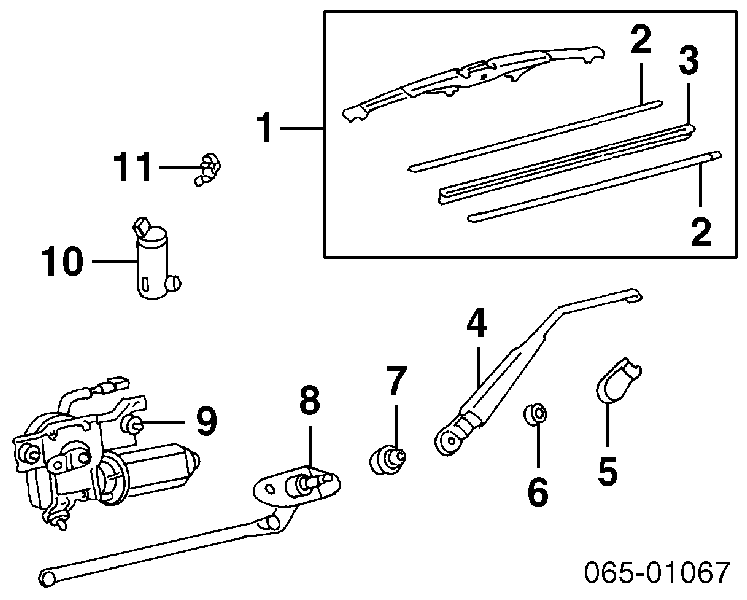 Mecanismo del limpiaparabrisas trasero para Lexus LX (UZJ100)