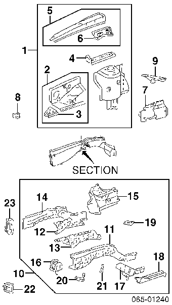 5370148010 Toyota Arco de guardabarros delantero derecho