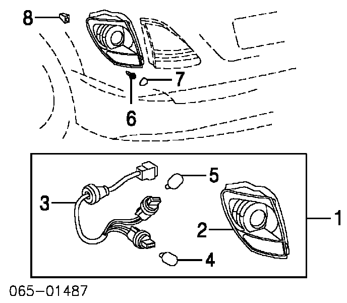 8155148020 Toyota piloto posterior exterior derecho