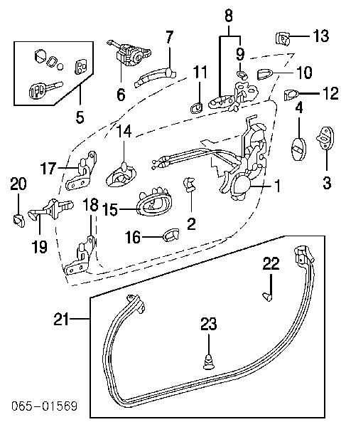 6786224051 Toyota junta de puerta delantera izquierda (en puerta)