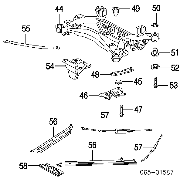 5227530070 Toyota suspensión, cuerpo del eje trasero