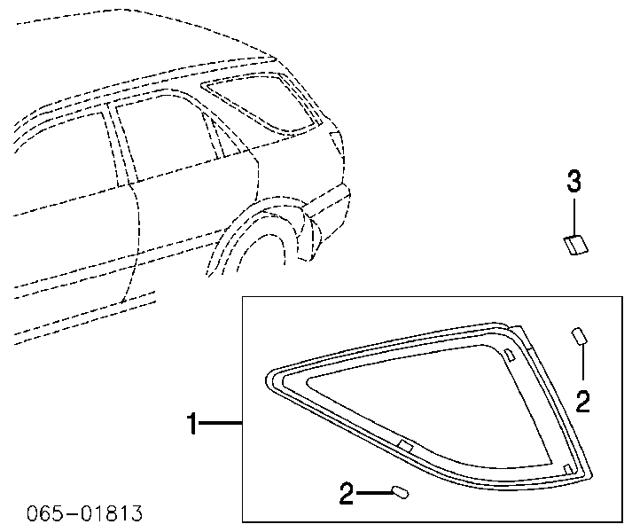 6272048050 Toyota ventanilla costado superior izquierda (lado maletero)