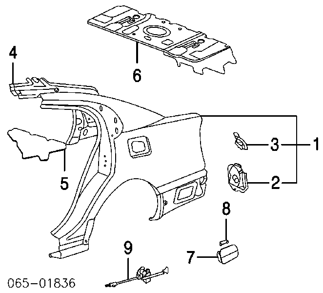 7703030110 Toyota cerradura, tapa del depósito de gasolina