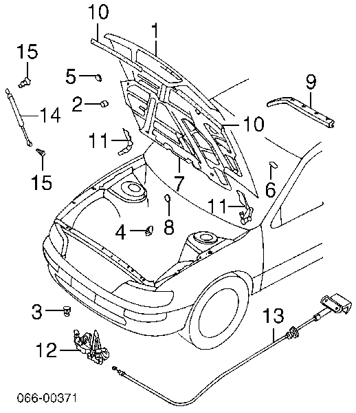 6547051U00 Nissan muelle neumático, capó de motor