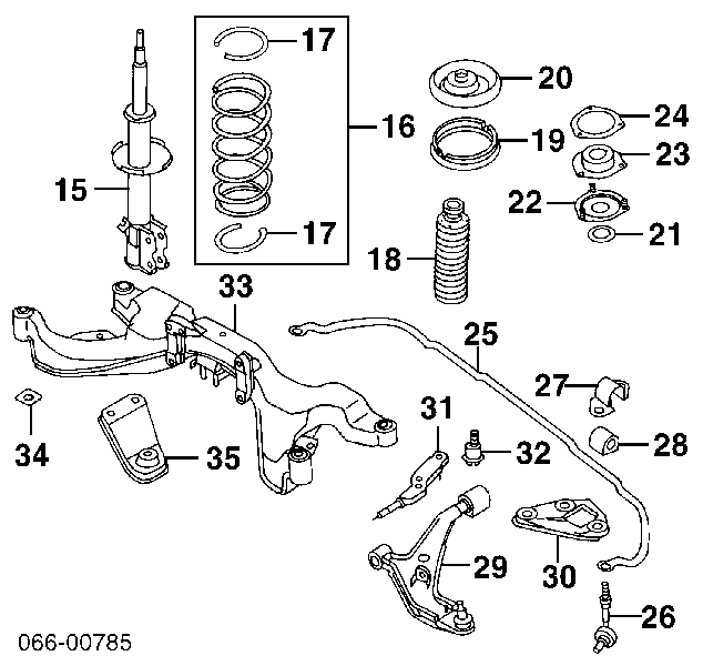 5430231U85 Nissan amortiguador delantero derecho